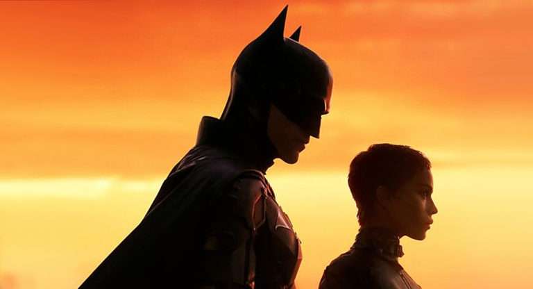 The Batman poster; Robert Pattinson as Batman and Zoe Kravitz as Catwoman.