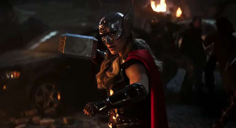 Thor: Love and Thunder; Natalie Portman as Mighty Thor.